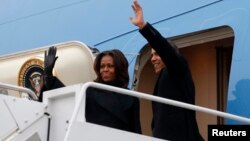 12月9日,美國總統奧巴馬和第一夫人米歇爾.奧巴馬離開了華盛頓,前往南非參加星期二舉行的悼念曼德拉的儀式。