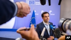 希臘總理齊普拉斯7月13日星期一在布魯塞爾