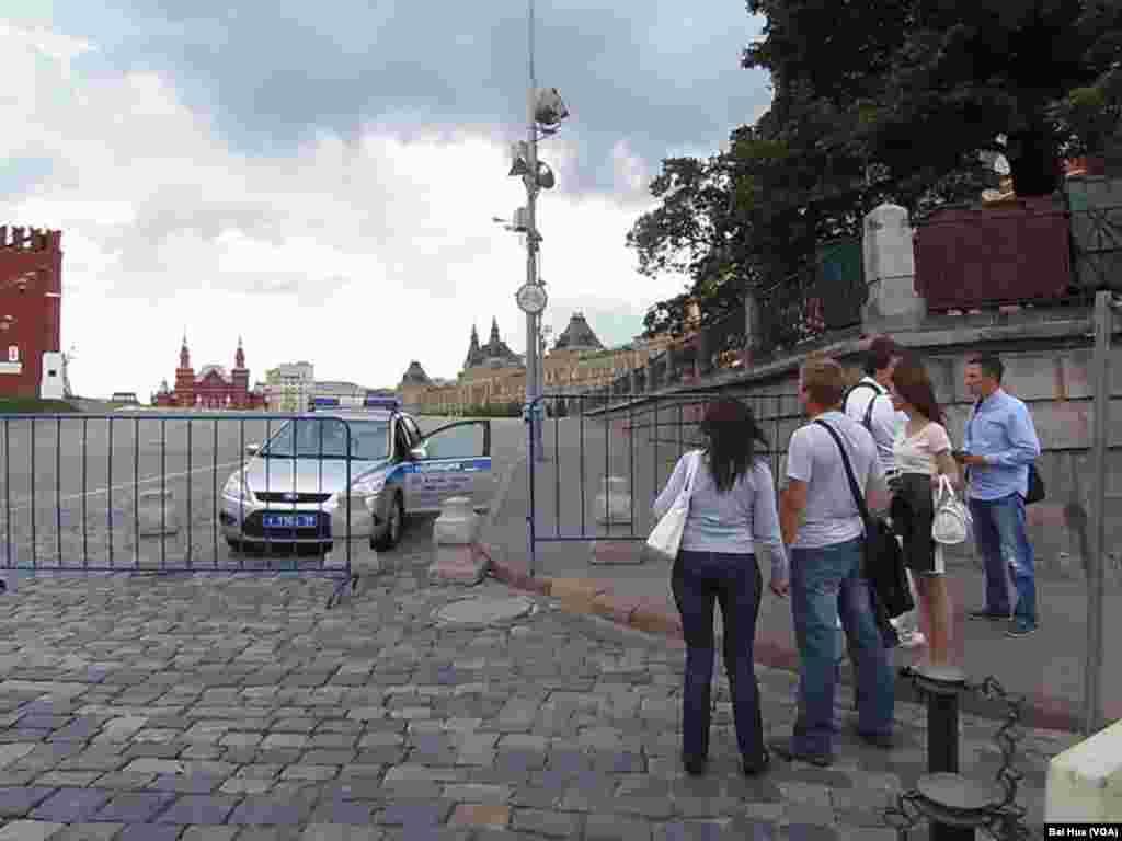 7月18日莫斯科红场关闭。(美国之音白桦拍摄)