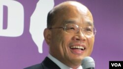 民进党主席苏贞昌(美国之音张永泰拍摄) 