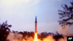 烈火-5型洲際導彈試射（資料圖片）