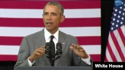 美國總統奧巴馬星期四訪問了10年前遭卡特里娜颶風重創的南方城市新奧爾良，發表演講。