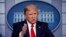 President Donald Trump speaks about the coronavirus in the James Brady Press Briefing Room of the White House, Wednesday, April 22, 2020, in Washington. 