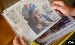 宫田的军装照（美国之音国符拍摄）