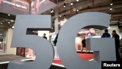 在德國漢諾威的5G標識。(資料照片)