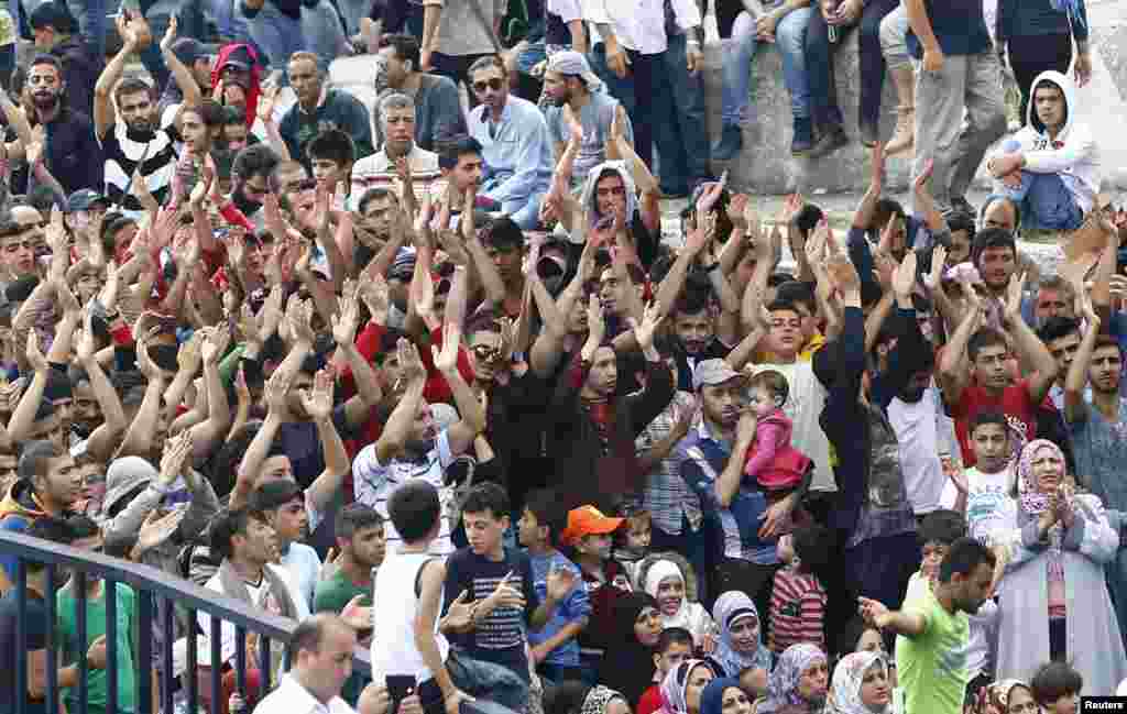Meanwhile, in Turkey, a crowd of migrants, mostly from Syria, wait at the main bus station in Istanbul. Hundreds of Syrians and other migrants thronged a small park in central Istanbul, hoping for a last chance to reach Europe before poor weather makes their favored route from Turkey to Greece too dangerous to undertake.
