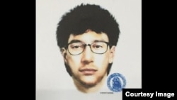 泰国警方公布曼谷大爆炸作案人的画像（2015年8月19日）。