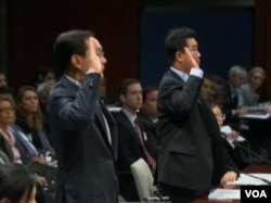 华为与中兴高级主管在国会举证(美国之音视频截图)