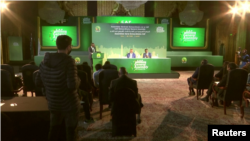 Fayiilii - Konfedereshiniin Kubbaa Miilaa Afrikaa Masriitti kongiresii isaa yeroo geggeessu suuaa viidiyoo irraa fudhatame, Sadaasa 26, 2021.