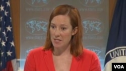 美國國務院發言人薩基(美國之音視頻截圖) 