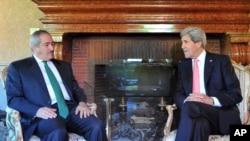 5月9日美国国务卿克里与约旦外交大臣朱达在罗马美国大使官邸会谈