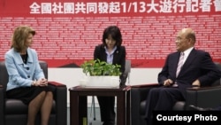 民进党主席苏贞昌会见美国参议员穆考斯基(台湾民进党提供)