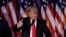 U.S. President-elect Donald Trump greets supporters during his election night rally in Manhattan, New York, U.S., Nov. 9, 2016. 