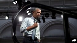 2016年4月23日美国总统奥巴马在英国伦敦林德利厅演讲。