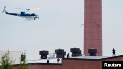 直升飞机在枪击现场