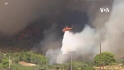 希臘消防員繼續與山火搏鬥