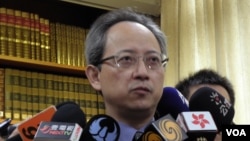 台湾外交部发言人夏季昌(美国之音申华拍摄)