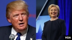 川普(左)克林顿分别赢得佛罗里达党内初选