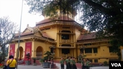 河內的越南國家歷史博物館，也是越南的愛國主義教育基地。（美國之音朱諾拍攝，2017年4月5日） 