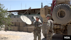 在敘利亞美軍基地的美軍士兵。