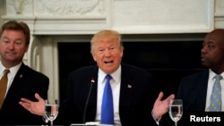 美国总统川普在白宫与国会共和党人讨论医保改革 (2017年7月19日)