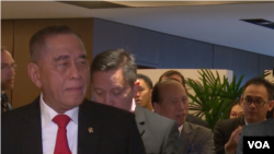 印尼防长抵达美国与东盟防长会议会场 （美国之音黎堡摄）