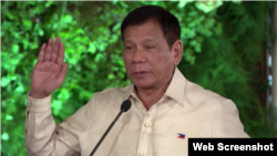 菲律賓總統杜特爾特（法新社視頻截圖）