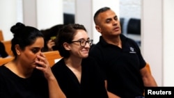 美国学生劳拉·阿尔加塞姆在以色列最高法院出庭。（2018年10月17日）