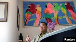 蘋果日報創辦人黎智英在香港接受採訪時談港版國安法。 （2020年5月29日）