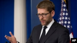 2014年1月9日，白宫发言人卡尼在新闻会上发表谈话