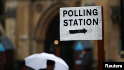 英國首都倫敦的一個投票站。星期四，英國選民就是否留在歐盟舉行公投。