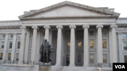 資料照片：位於白宮旁的美國財政部大樓。 