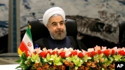 伊朗總統魯哈尼11月26日在德黑蘭講話