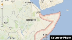 索馬里地理位置（谷歌地圖）