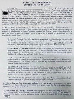 2020年5月，界立建加入美國伯曼律師事務所就新冠病毒對中共發起的集體訴訟。(圖片由界立建提供）