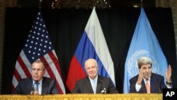Сергей Лавров, Стаффан де Мистура. Джон Керри