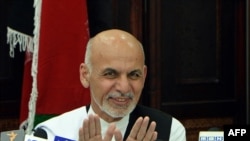 阿富汗总统候选人候选人阿什拉夫•加尼在7月5日的记者会上