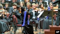 The Washington Performing Arts Society presented the European Union Youth Orchestra at Washington's Kennedy Center, April 2012. The group has stops planned in New York and Boston before finishing its tour near Chicago later this month.
