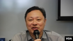 戴耀廷表示，如果人大規定候選人須過半數提委支持，或限制數目為2至4人，就必然會發動佔中 (美國之音湯惠芸拍攝)