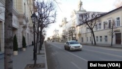 喀山大学附近的喀山市中心。(美国之音白桦拍摄)