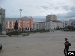 雅库茨克市中心。（美国之音白桦拍摄）