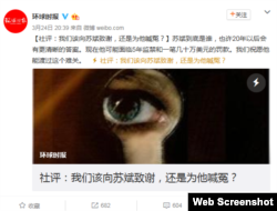 环球时报新浪微博截屏