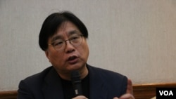 台湾关怀中国人权联盟理事长杨宪宏（美国之音杨明拍摄）