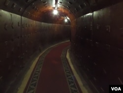 50年代兴建，莫斯科市中心的一处防御导弹核武攻击的地下掩体，目前已对外开放（美国之音白桦拍摄）。