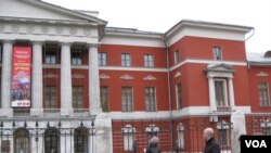 莫斯科的俄罗斯当代历史博物馆刚刚举办了俄罗斯与朝鲜“友谊的历史”图片展览。（美国之音白桦拍摄）