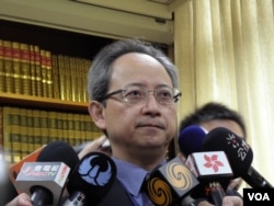 台湾外交部发言人夏季昌(美国之音申华拍摄)