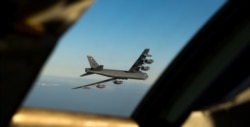 NORWAY -- A U.S. B-52 Stratofortress long-range bomber returns to RAF Fairford, England, after flying a sortie over Norway, March 28, 2019