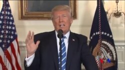 川普表露美國對不公平貿易的強硬態度 (粵語)