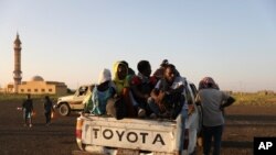 Ethiopian refugees gather in Qadarif region, eastern Sudan, Nov. 16, 2020. 