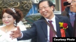 民主人士秦永敏和趙素利2013年12月8日在武漢結婚資料照。